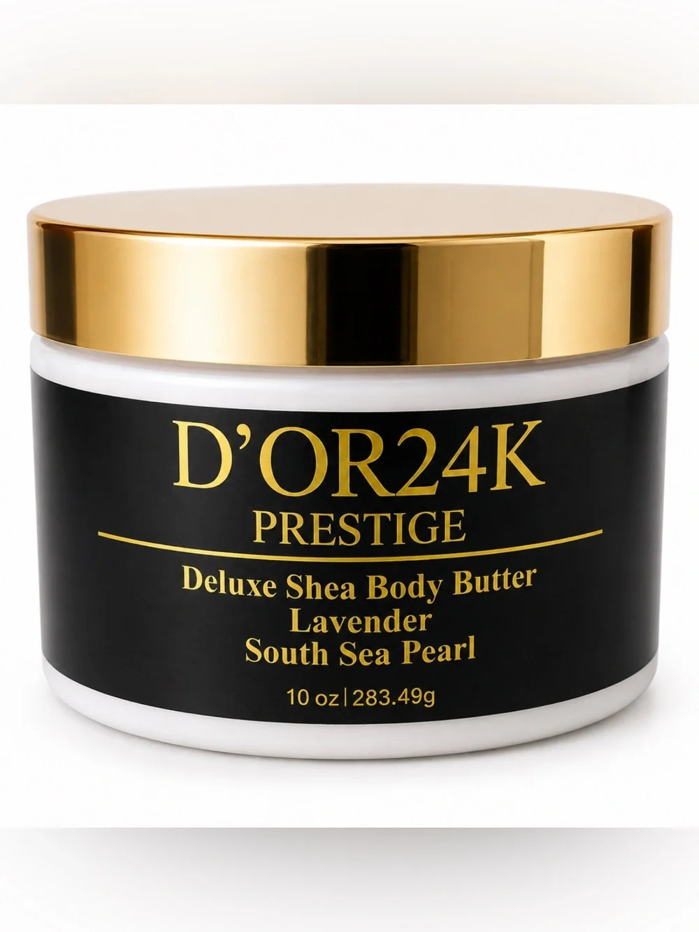 D'OR24K Prestige Deluxe Shea Body Butter - Lavender (White Jar, Gold Lid)